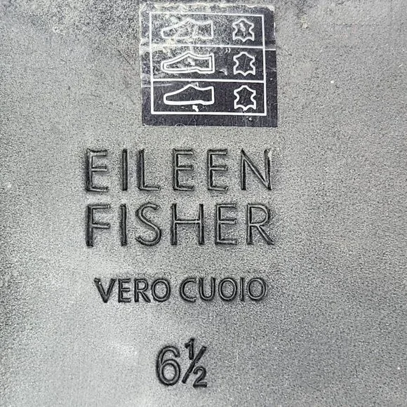 SOLD-Eileen Fisher Allen Smooth Leather Loafer Womens Size 6.5 Black Slip On - Picture 7 of 9